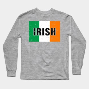 IRISH FLAG VINTAGE RETRO ST PATRICKS DAY MASKS SHIRTS AND MORE Long Sleeve T-Shirt